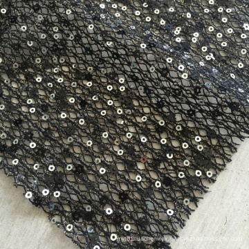 Nylon Polyester French Sequins Net Lace Dress Fabric